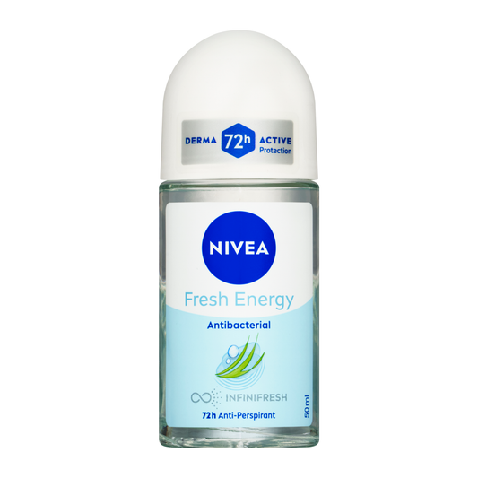 NIVEA Fresh Energy 72h Anti-Perspirant Roll-On 50ml – Antibacterial & Lemongrass Extract Deodorant & Anti-Perspirant Pasteur Pharmacy
