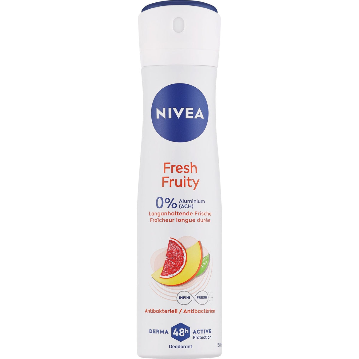 NIVEA Fresh Fruity Déodorant en spray 0 % d’aluminium (ACH) Protection 48 h 150 ml