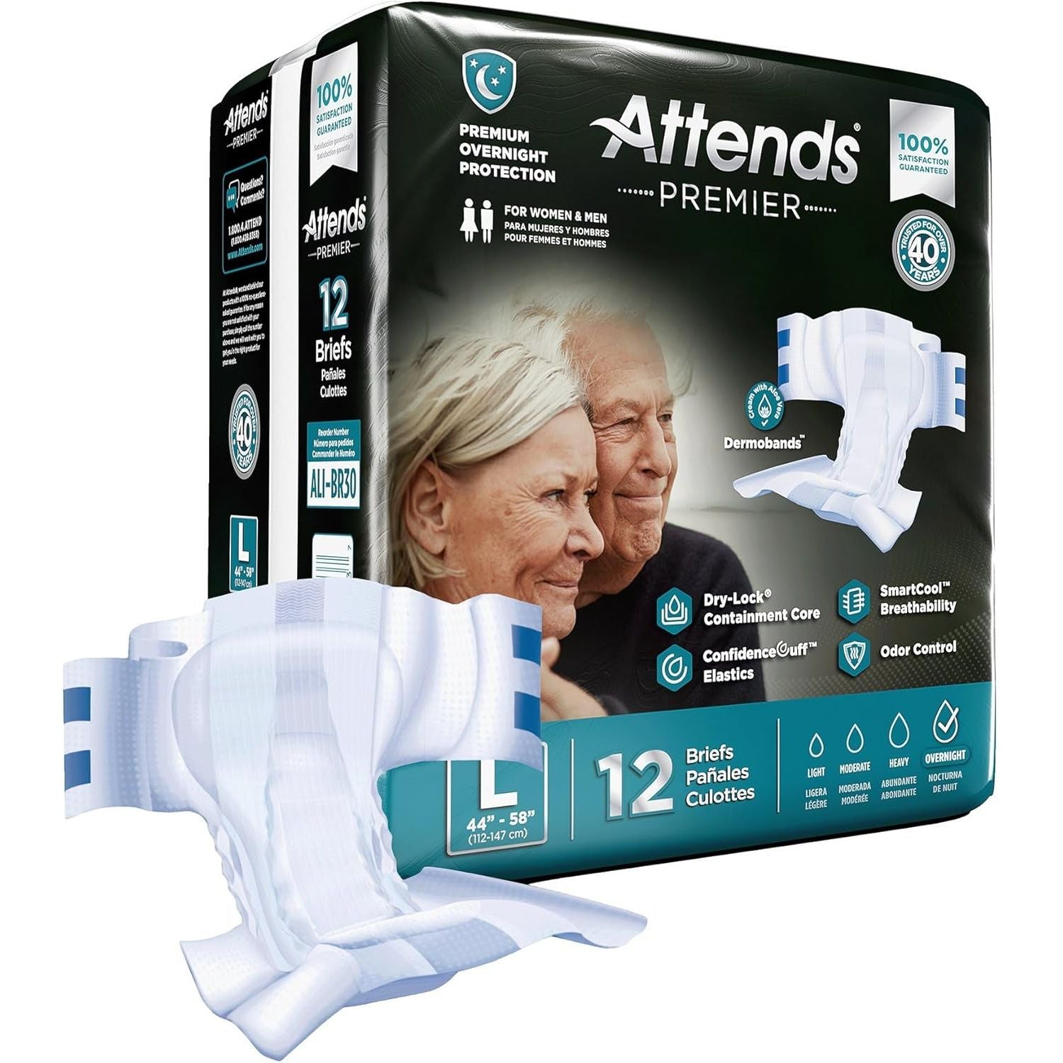 Attends Premier Adult Disposable SmartCool® Briefs L 44-58" 12x Health Care Pasteur Pharmacy