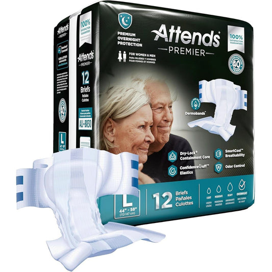 Attends Premier Adult Disposable SmartCool® Briefs L 44-58" 12x Health Care Pasteur Pharmacy