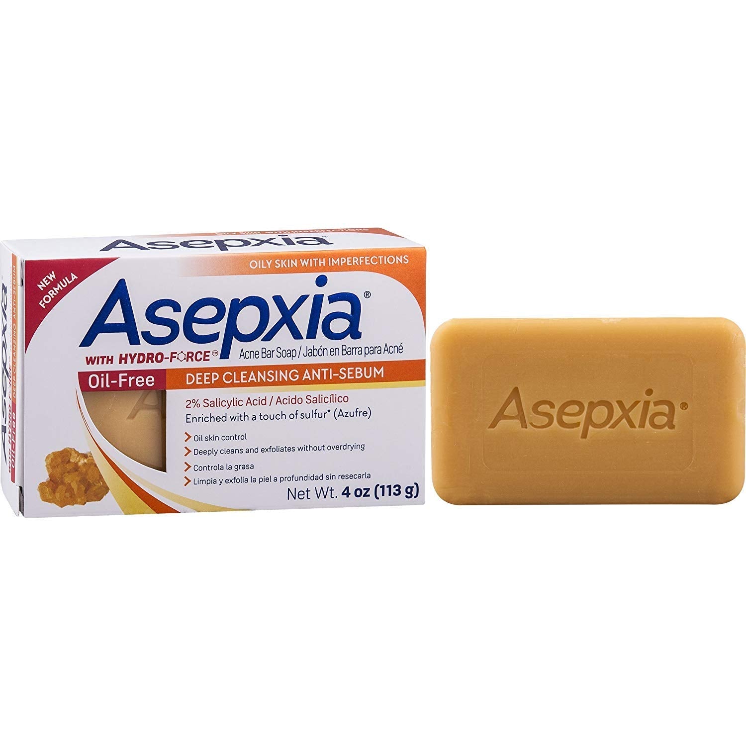 Asepxia Oil-Free Deep Cleansing Anti-Sebum Acne Bar Soap 4.0 oz Skin Care Pasteur Pharmacy