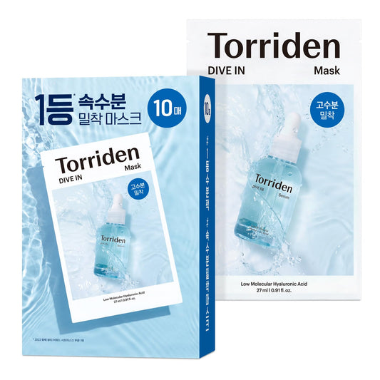 Torriden DIVE IN Hyaluronic Acid Mask Pack Hydrating Sheet 10 Pack