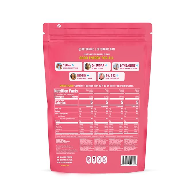GORGIE Energy Drink Mix Bestsellers Variety Pack - 12 Sticks Energy Drink Mix GORGIE