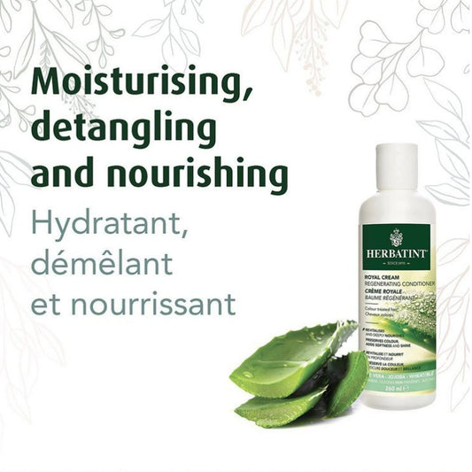Crème capillaire à l'aloe vera Herbatint pour cheveux colorés - 260 ml, sans parabène, soin capillaire naturel