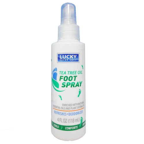 Lucky Super Soft Tea Tree Oil Foot Spray, 4 Oz Foot Care Pasteur Pharmacy