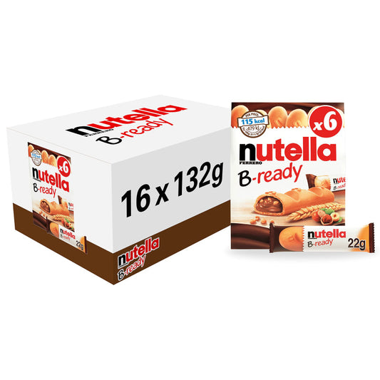 Nutella B-ready Crispy Wafer Bars, Hazelnut Spread with Cocoa, 16 Count Box Candy & Chocolate Pasteur Pharmacy