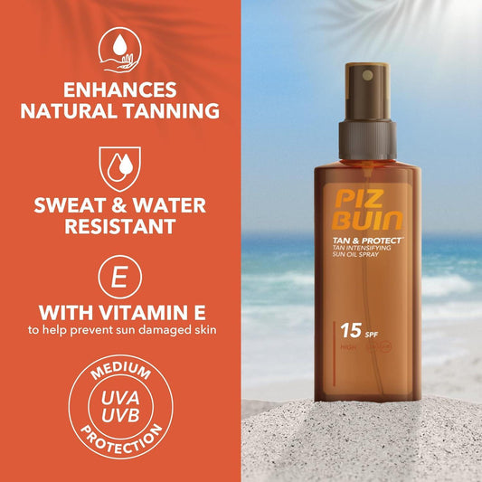 Piz Buin Tan & Protect Sun Oil Spray SPF15 150ml Sun Oil Spray Pasteur Pharmacy