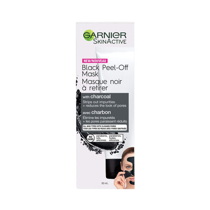 Mascarilla exfoliante de carbón de Garnier para eliminar puntos negros - Limpieza profunda, ácido salicílico, 1.69 fl oz