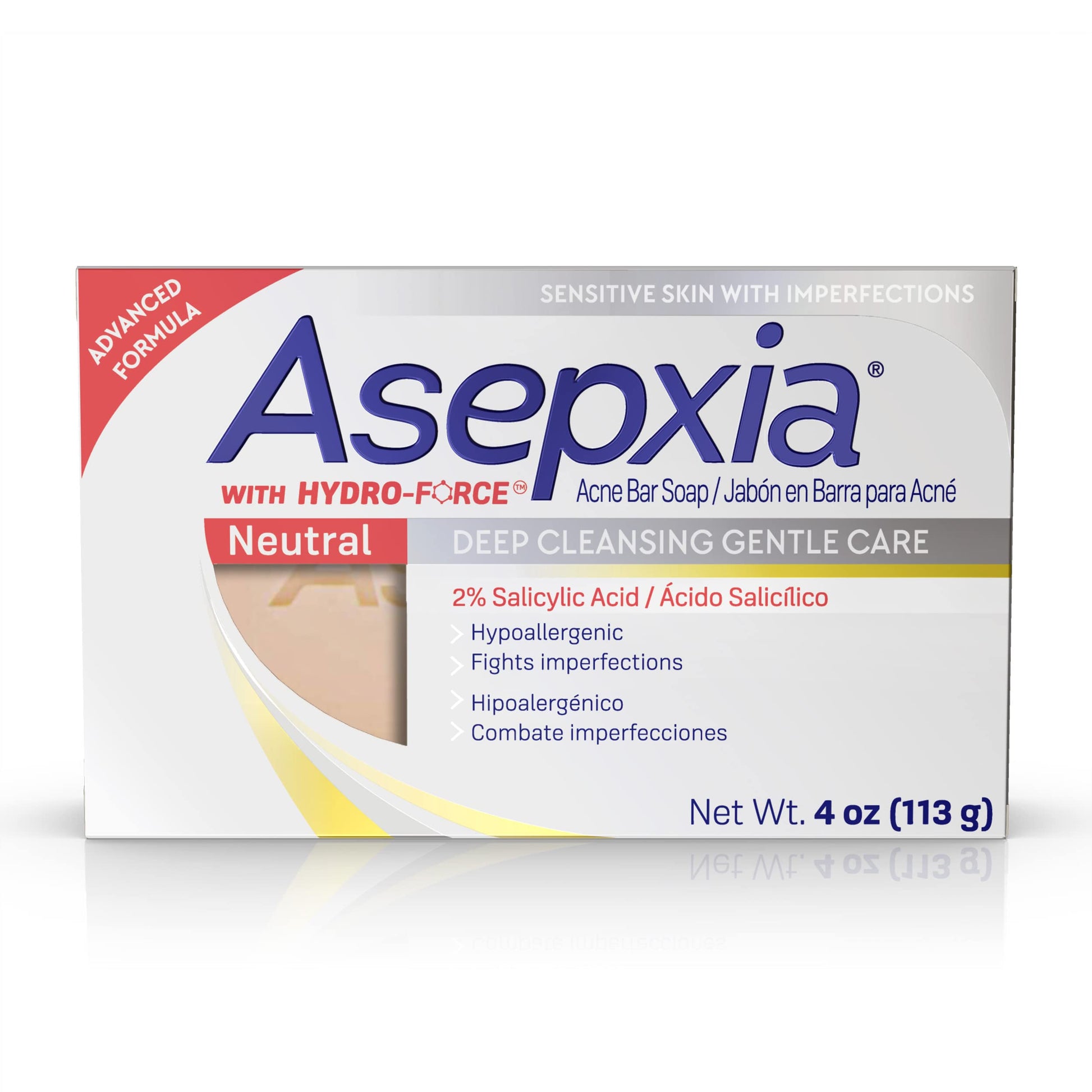 Asepxia Acne Treatment Neutral Hypoallergenic Bar Soap 4 oz Skin Care Pasteur Pharmacy