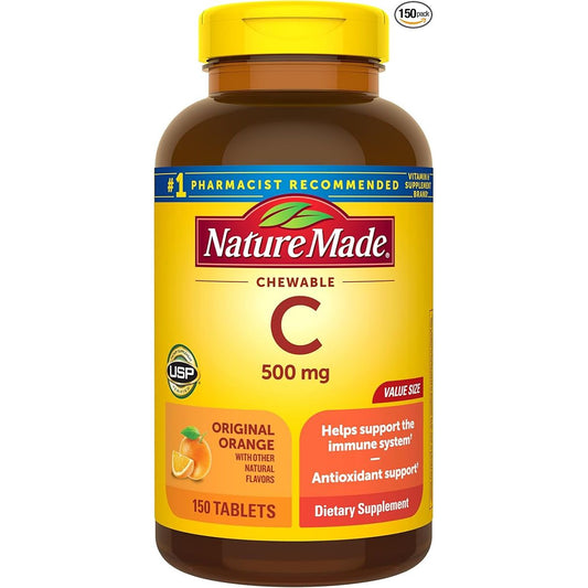 Nature Made Vitamin C 500 mg Tablets (or Chewable Tablets), 150 Count Vitamins & Supplements Pasteur Pharmacy