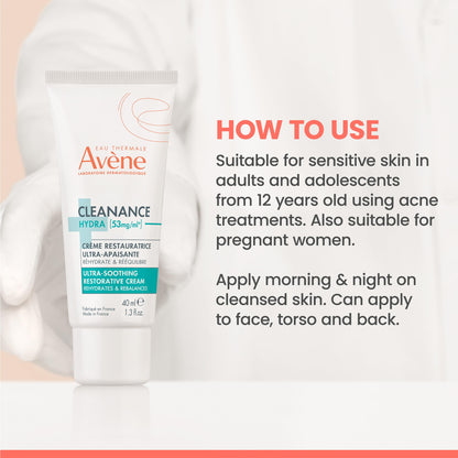 Avene Cleanance Hydra Crema 40ml - Crema hidratante calmante para pieles grasas sensibles
