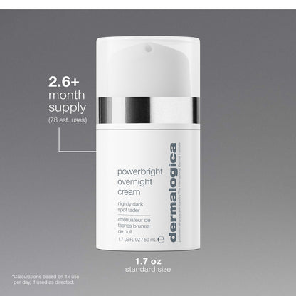 Crema de noche Dermalogica PowerBright: corrección de manchas oscuras, cuidado de la piel antienvejecimiento, crema facial nocturna con niacinamida y vitamina C para el tratamiento de la hiperpigmentación