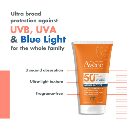 Fluido solar ultrarresistente Avène Intense Protect SPF50+ 150 ml
