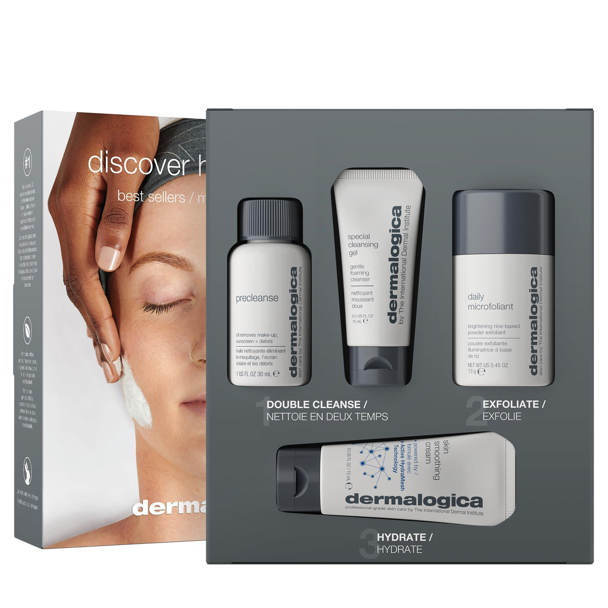 Set de cuidado de la piel Dermalogica - Kit de limpieza, exfoliación e hidratación tamaño viaje