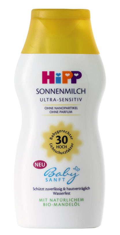 Crème solaire Hipp Babysanft FPS 30 - Protection douce | 200 ml