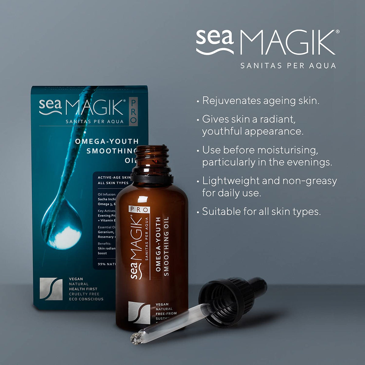 Dead Sea Spa Magik Pro Omega-Youth Smoothing Facial Oil - Natural Anti-Aging Skincare with Omega 3-6-9
