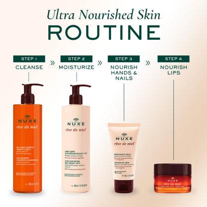 Nuxe Rêve de Miel Crema Corporal Ultra Reconfortante - 48h de hidratación, ingredientes naturales, calma la piel seca