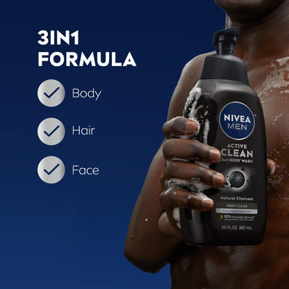 Gel de rasage NIVEA Men Deep Dimension 200 ml - Au charbon actif