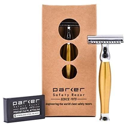 Parker 48r Matte Gold Three Piece Double Edge Safety Razor Safety Razor Pasteur Pharmacy