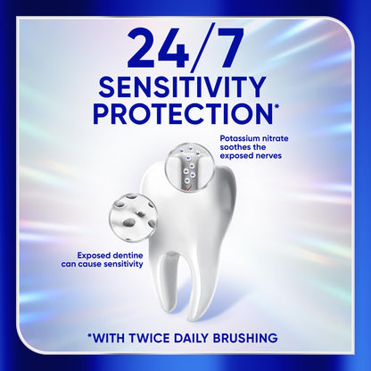 Pasta de dientes Sensodyne Clinical Whitening para dientes sensibles - Con flúor, 2.54 fl oz