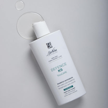 Champú anticaída BioNike Defence KS - Fórmula suave enriquecida con biotina y niacinamida para cabello debilitado, 200 ml