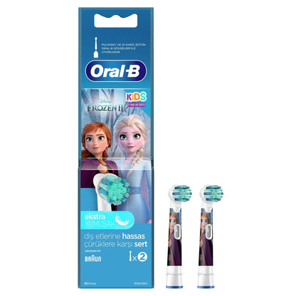 Cabezales de repuesto para cepillo de dientes Oral-B Kids Frozen - Cerdas extrasuaves, compatibles con cepillos de dientes eléctricos Oral-B, paquete de 2