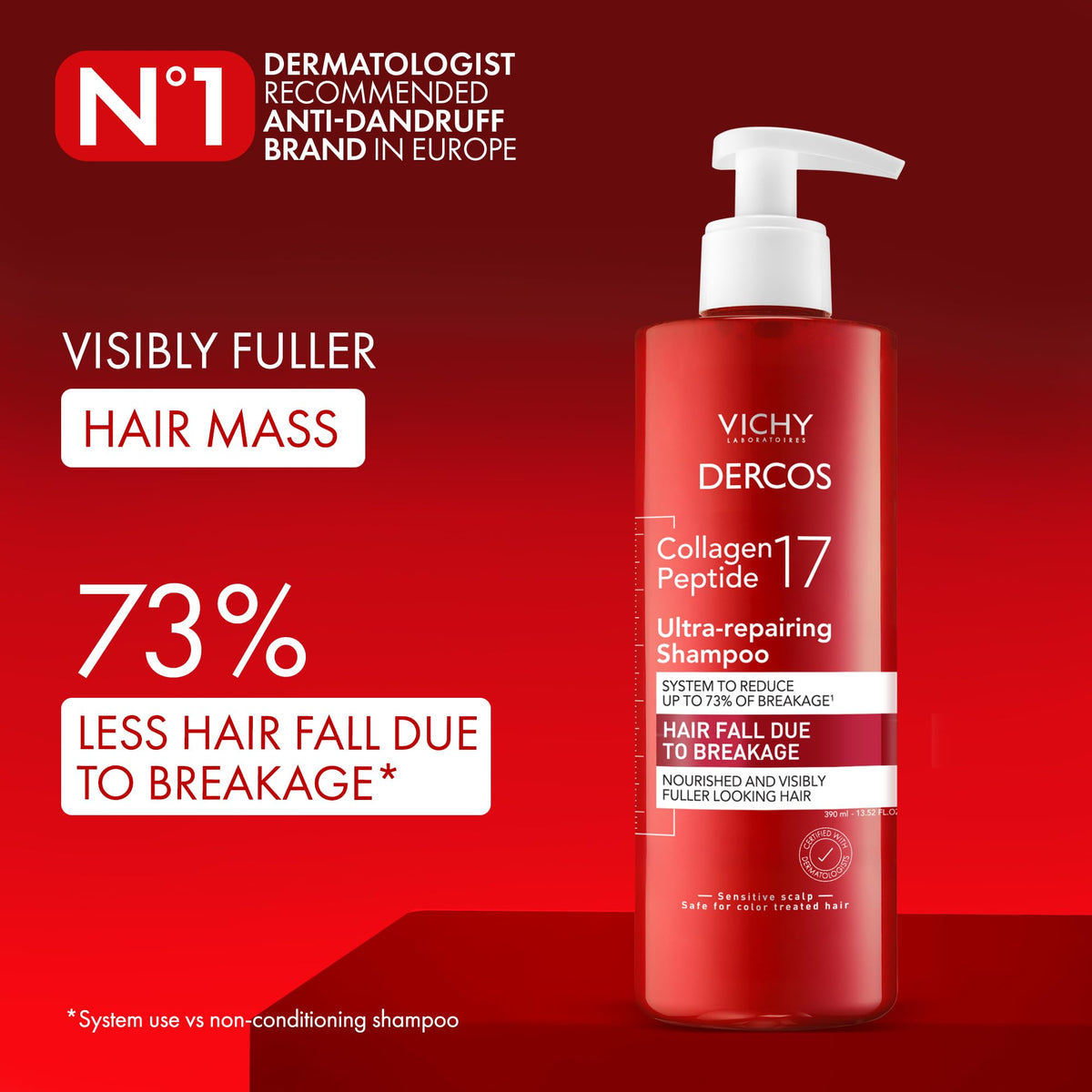 Shampooing Vichy Dercos Oil Control - Shampooing antipelliculaire dermatologique pour cheveux gras, sans paraben, 200 ml