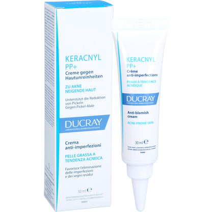 Crema calmante Ducray Keracnyl PP+ para pieles con tendencia acneica - 30 ml, reduce las imperfecciones y las manchas
