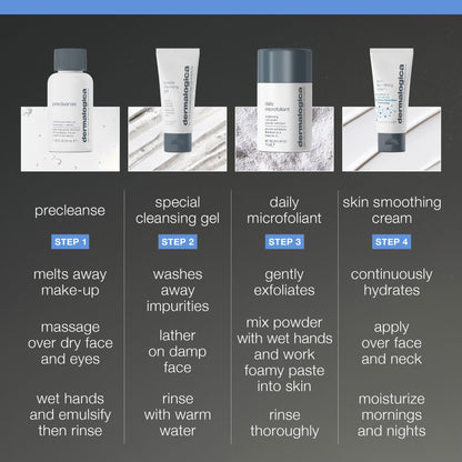 Set de cuidado de la piel Dermalogica - Kit de limpieza, exfoliación e hidratación tamaño viaje