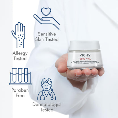 Crema facial antiedad Vichy Liftactiv Supreme para piel seca - 1.69 fl oz, reduce líneas de expresión y arrugas