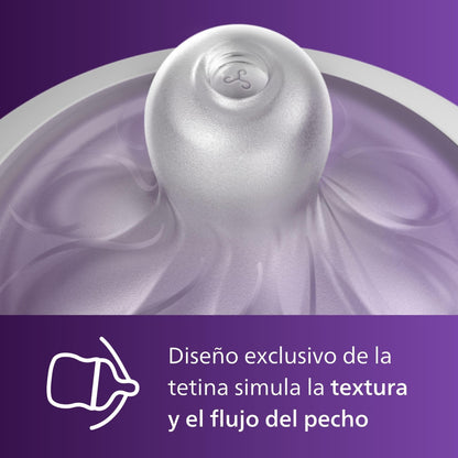 Tetina para biberón Philips Avent Natural, 3 agujeros - 3 meses+ | Paquete de 2