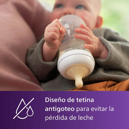 Tetina para biberón Philips Avent Natural, 3 agujeros - 3 meses+ | Paquete de 2