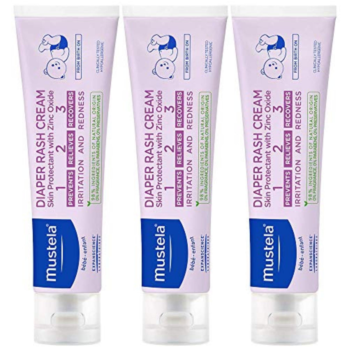 Mustela Baby Care Cream - Hypoallergenic Diaper Rash Relief & Natural Skin Protection for Sensitive Baby Skin