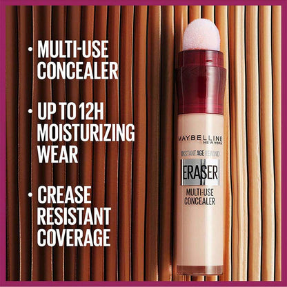 Corrector Maybelline Instant Anti-Age Eraser - Alta cobertura, hidratante, 12 horas de duración