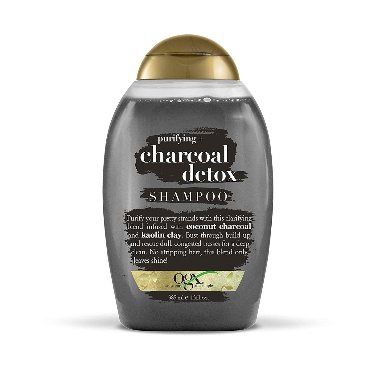 OGX Charcoal Detox Shampoo 385ml - Deep Cleansing for Hair and Scalp Health