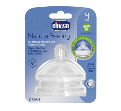 Tetina para biberón Chicco Natural Feeling para +4 meses - Experiencia de alimentación flexible, cómoda y natural