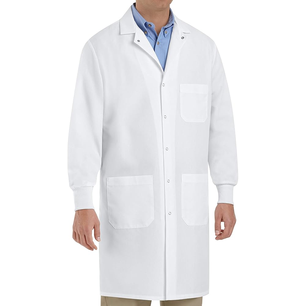 Disposable Lab Coats with Knitted Collar and Cuffs, Size Medium (10-Pack) Medical Pasteur Pharmacy