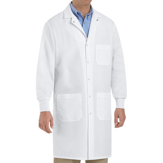 Disposable Lab Coats with Knitted Collar and Cuffs, Size Medium (10-Pack) Medical Pasteur Pharmacy