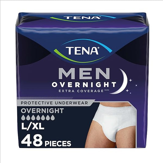TENA Incontinence Underwear for Men, Maximum Plus Absorbency, Cottony-Soft Fabric, Men's Underwear for Bladder Control, X-Large, 56 ct (Packaging May Vary) Diapers Pasteur Pharmacy