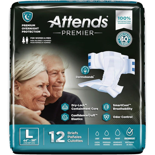 Attends Premier Adult Disposable SmartCool® Briefs L 44-58" 12x Health Care Pasteur Pharmacy