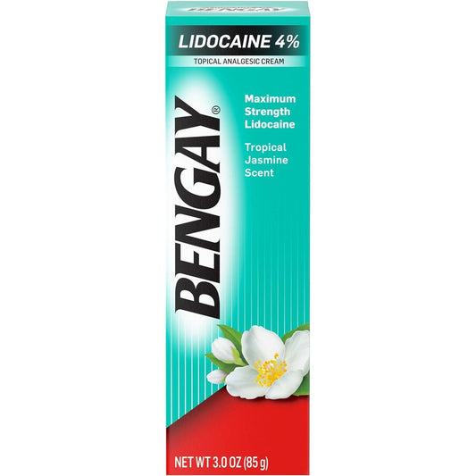 Bengay Maximum Strength Lidocaine Topical Analgesic Cream, Tropical Jasmine Scent 3 Oz Medicine & Drugs Pasteur Pharmacy