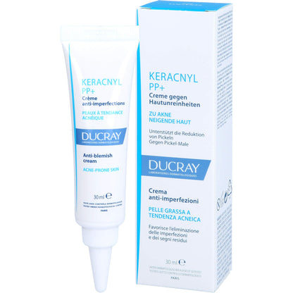 Crema calmante Ducray Keracnyl PP+ para pieles con tendencia acneica - 30 ml, reduce las imperfecciones y las manchas