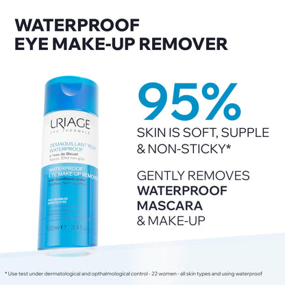 Démaquillant Yeux Waterproof Uriage - Solution douce, efficace et sans parfum pour yeux sensibles