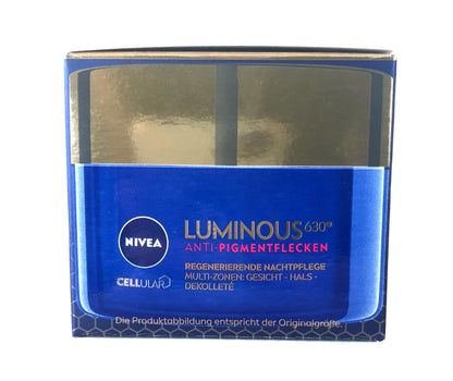 Crema de noche Nivea Cellular Luminous630 Antimanchas - Tratamiento para manchas oscuras | 1.7 fl oz