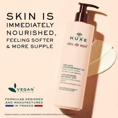 Nuxe Rêve de Miel Crema Corporal Ultra Reconfortante - 48h de hidratación, ingredientes naturales, calma la piel seca