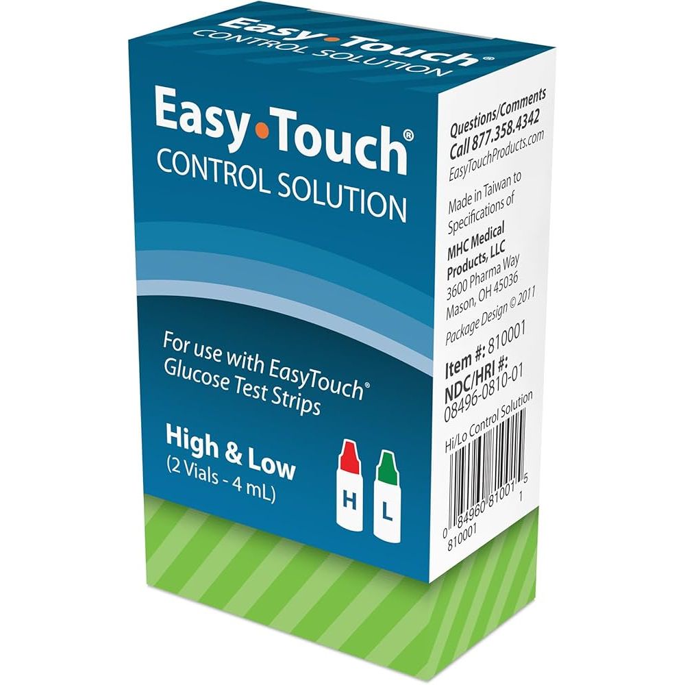 EasyTouch HealthPro Control Solution (High & Low Levels) Blood Glucose Meters Pasteur Pharmacy
