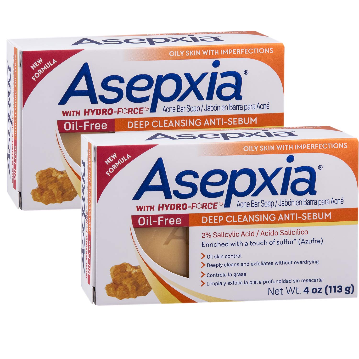 Asepxia Oil-Free Deep Cleansing Anti-Sebum Acne Bar Soap 4.0 oz Skin Care Pasteur Pharmacy