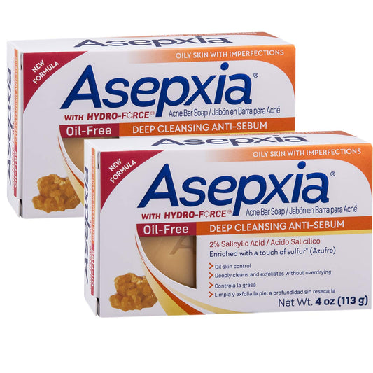 Asepxia Oil-Free Deep Cleansing Anti-Sebum Acne Bar Soap 4.0 oz Skin Care Pasteur Pharmacy
