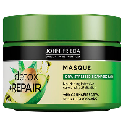 Mascarilla John Frieda Detox and Repair 250ml - Mascarilla capilar nutritiva para cabello seco y dañado