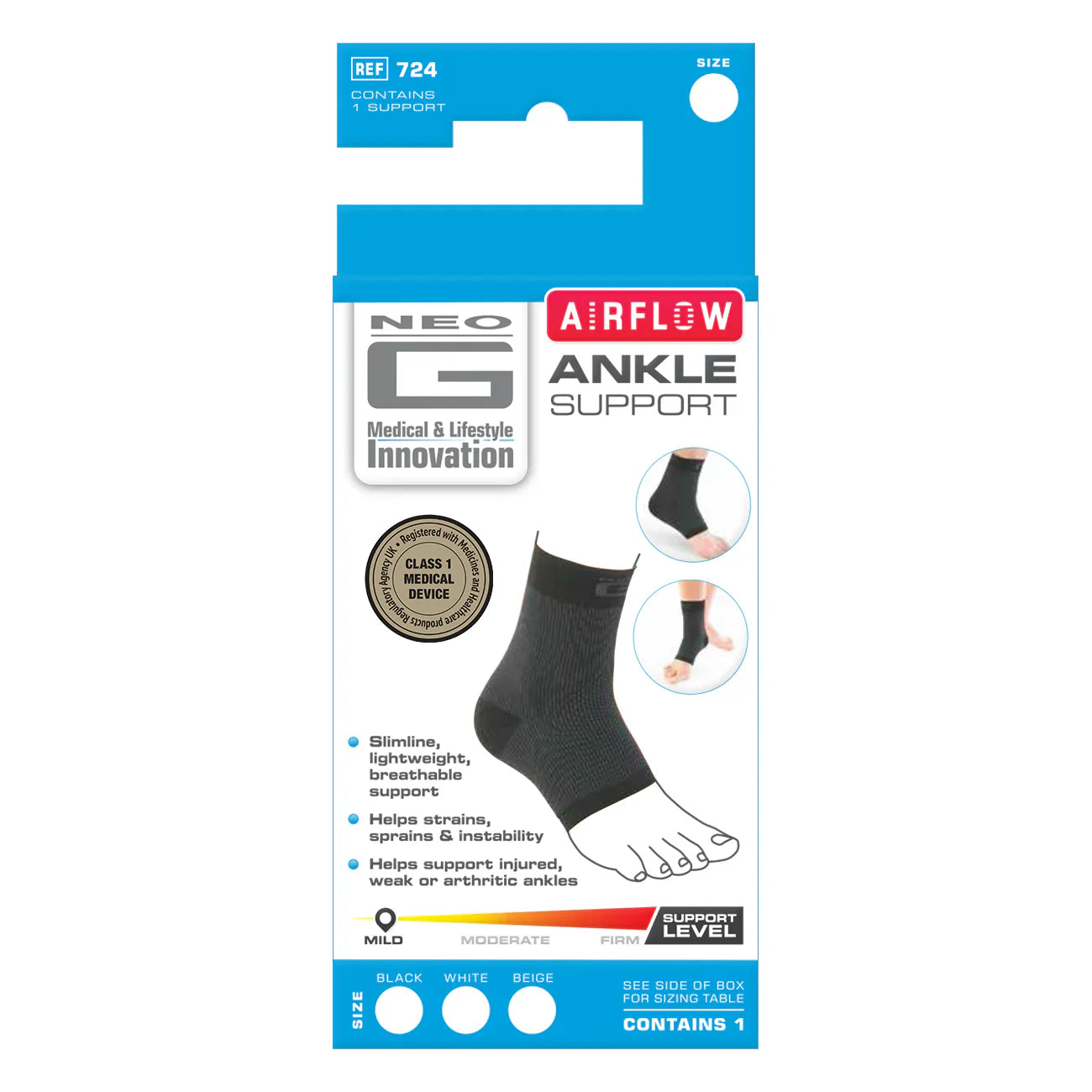 Neo G Airflow Compression Ankle Support – XL Supports & Braces Pasteur Pharmacy